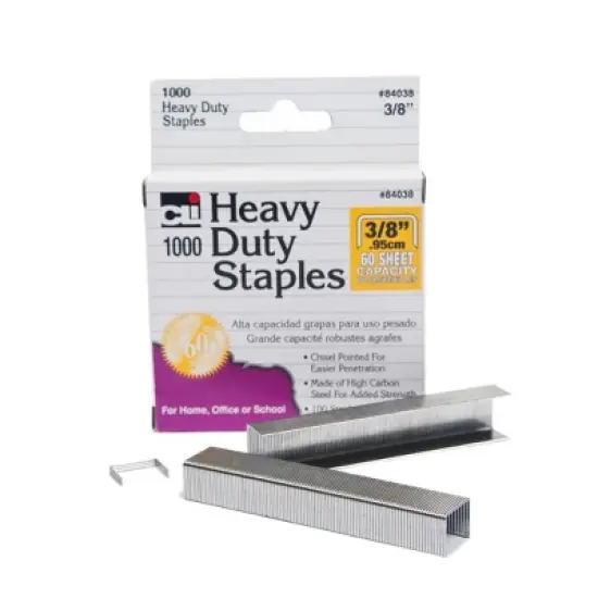 Charles Leonard Heavy Duty Staples, 3/8", 1000 Per Pack, 6 Packs image {2}
