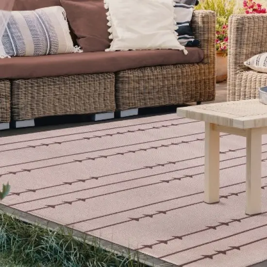 Coastal Minimalist Bohemian Arrow Indoor Outdoor Area Rug by Blue Nile Mills image {5}