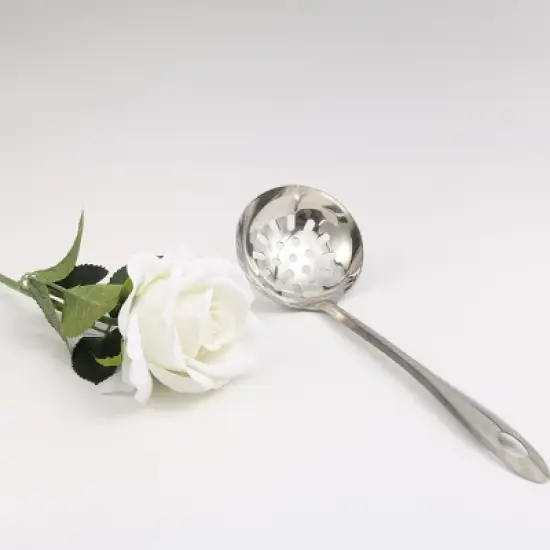Unique Bargains Stainless Steel Mesh Slotted Strainer Ladle Cooking Utensil 10" Length Silver Tone 2 Pcs image {3}