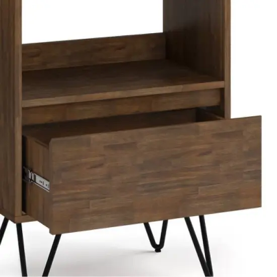 63.8" Saylor Tall Bookcase Rustic Natural Aged Brown - WyndenHall image {7}