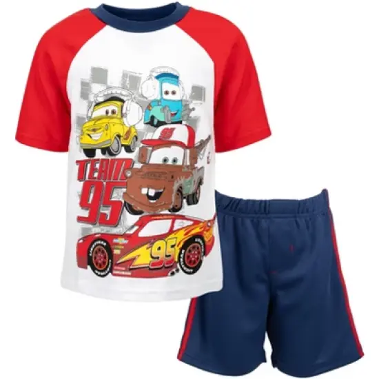 Disney Pixar Cars Lion King Lightning McQueen T-Shirt and Mesh Shorts Outfit Set Toddler image {11}