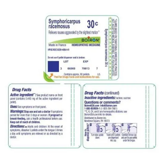 Symphoricarpus Racemosus 30C by Boiron Homeopathic Single Medicine For Digestive  -  80 Pellet image {1}