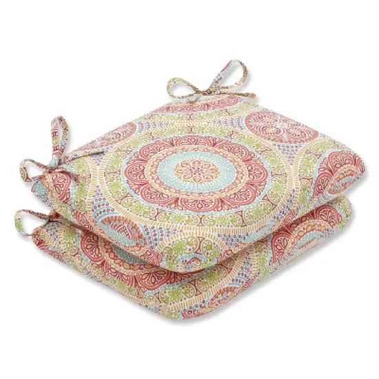 Outdoor/Indoor Delancey Rounded Corners Seat Cushion Set of 2 - Pillow Perfect image {2}
