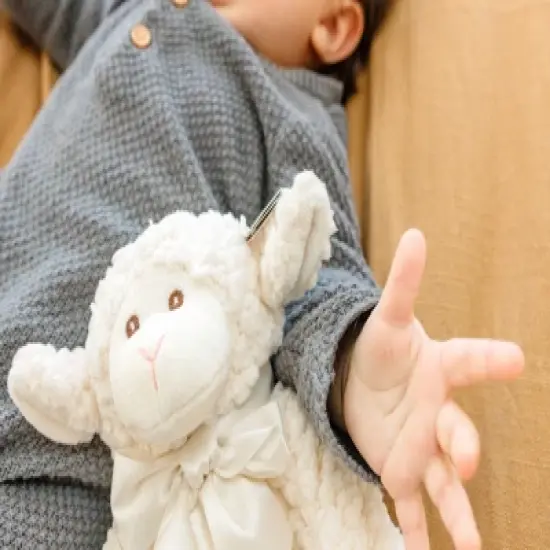 Bearington Baby Lamby Snuggler, White Lamb Plush Stuffed Animal Security Blanket, Lovey 15" image {4}