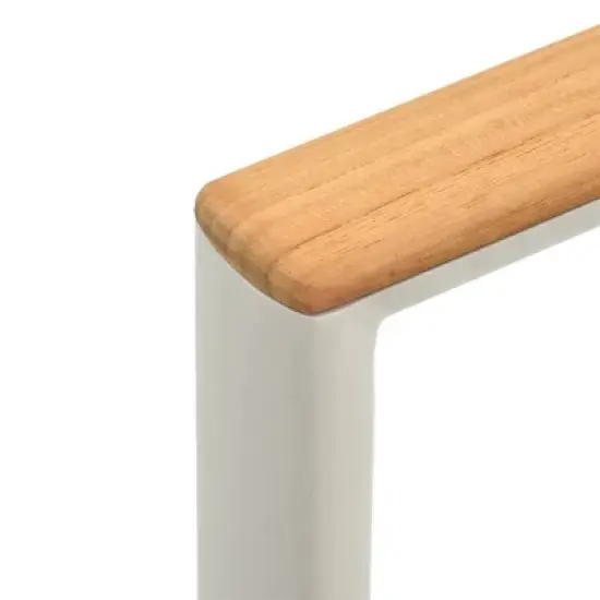 Round Planked Wood Top Outdoor Dining Set 4Piece Textured Mesh Chair Patio Furniture image {13}