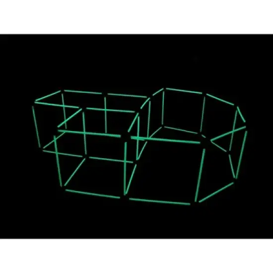 Funphix 77 Pc Fort Building Kit with Glow in the Dark Sticks - Fun Construction Toy for Age 5+ ( Orange & Yellow balls) image {3}