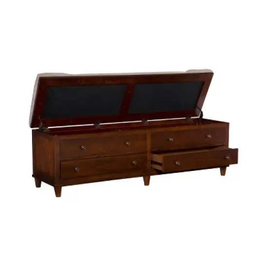 Mason Upholstered Storage Entryway Bench Chestnut - Powell Company image {1}