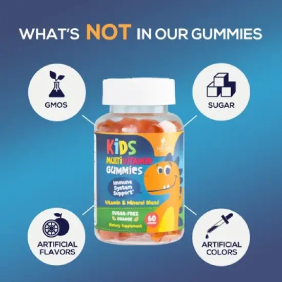 Kids Multivitamin - Gummies Natural Sugar Free Gummy Multi Vitamin for Kids - 60 Gummies By Nature's Nutrition image {5}