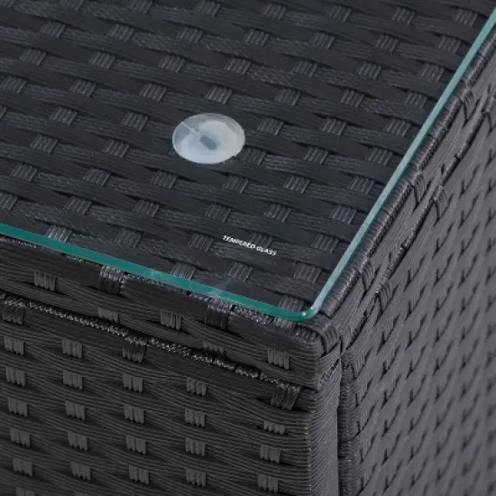 Parksville Patio Bar Set with Cushions - Black/Gray - CorLiving image {6}