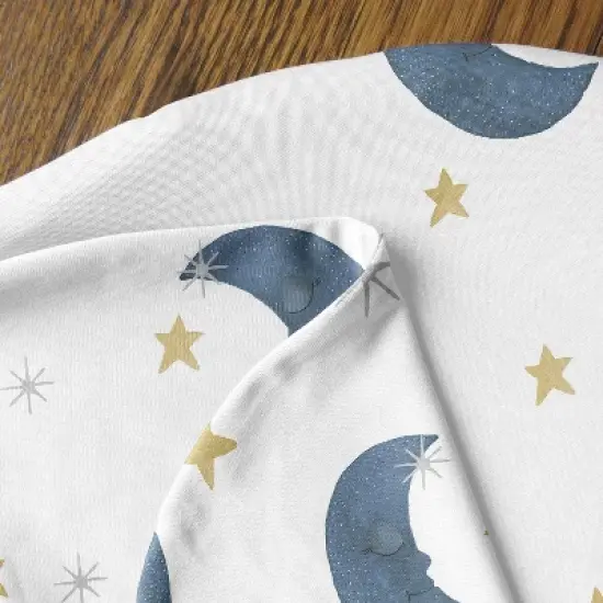 Sweet Jojo Designs Gender Neutral Support Nursing Pillow Cover (Pillow Not Included) Bear and Moon Blue Gold and White image {3}