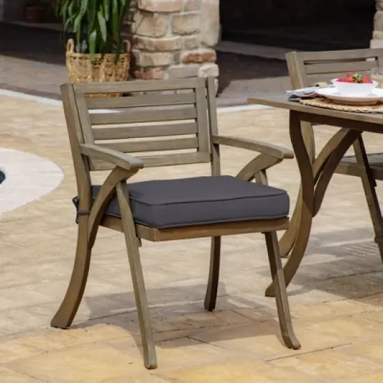 Arden Selections 20" x 20" ProFoam Outdoor Dining Seat Cushion Slate image {3}
