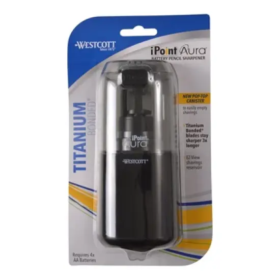 Westcott&reg; iPoint&reg; AURA Battery Pencil Sharpener, Assorted Colors image {1}