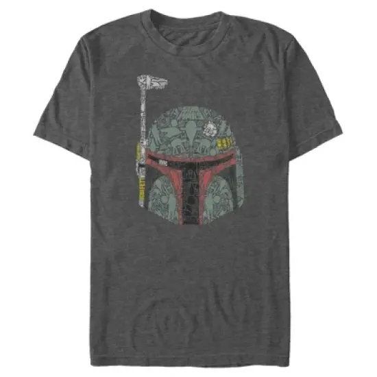 Men's Star Wars Boba Fett Silhouette Helmet Fill T-Shirt image {4}