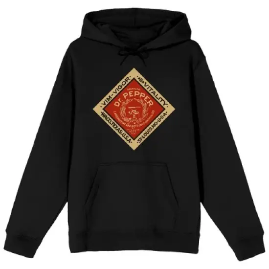 Dr. Pepper Nostalgia Logo Men's Black Graphic Hoodie image {7}