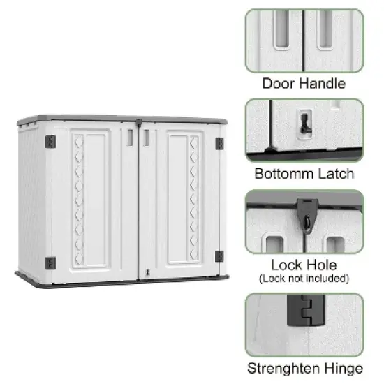 WELLFOR 185 gal Horizontal Storage Deck Box Beige image {3}