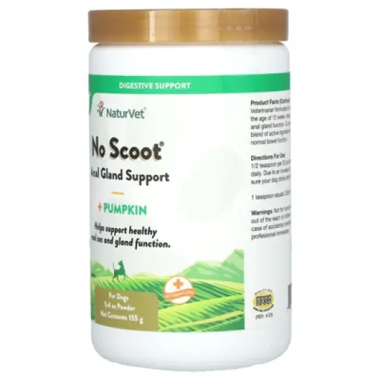 NaturVet No Scoot, Anal Gland Support + Pumpkin, For Dogs, 5.4 oz  (155 g) image {3}