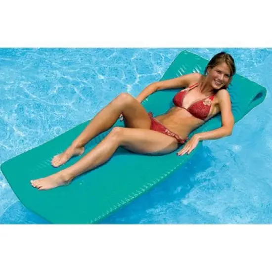 Swimline 74" Sofskin Floating Foam 1-Person Swimming Pool Mattress Raft - Teal Green image {1}