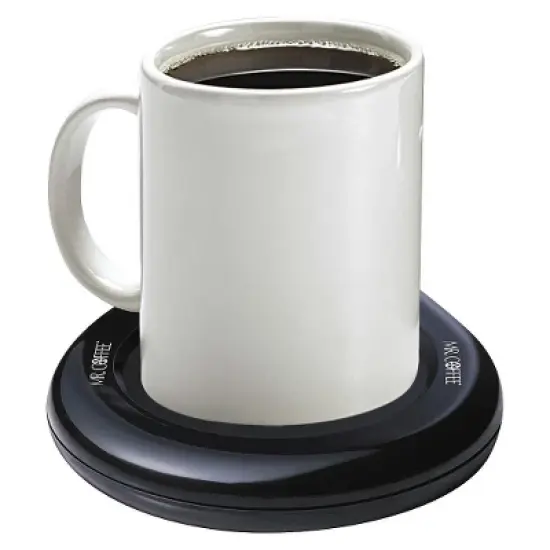 Mr. Coffee Mug Warmer Black: Metal Cup Warmer with Non-Skid Feet, Indicator Light, 17W, Includes Manual image {1}