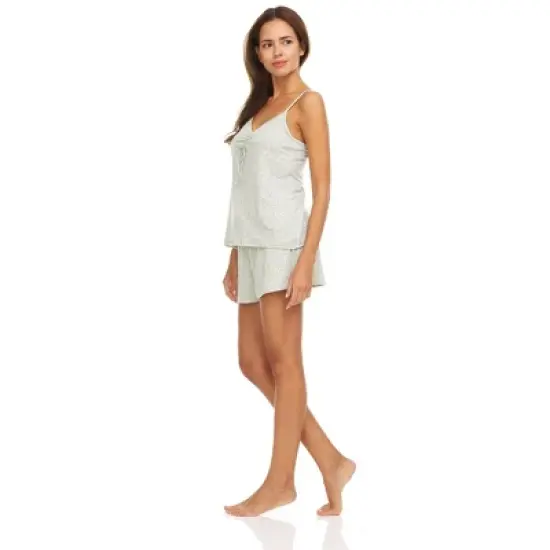 Bearpaw Women's Center Cinch Tank Top and Wide Waist Shorts, 2-Piece Sleepwear Pajama Set image {4}