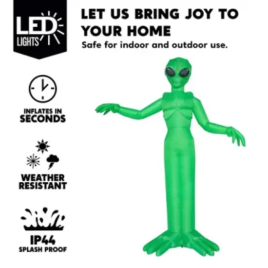 Joyfy 9 FT Tall Halloween Inflatable Giant Alien Decoration with Built-in LEDs for Halloween Indoor Outdoor Yard Garden Lawn Holiday Party Decoration image {2}