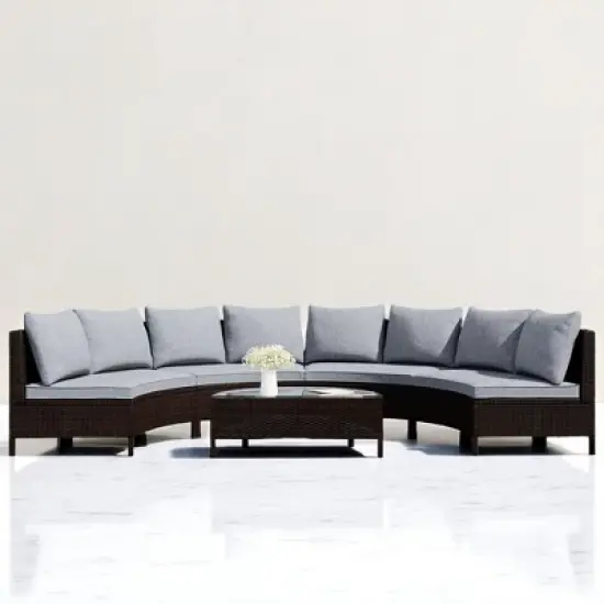 5-Piece Outdoor Rattan Sofa Set with Cushions, Pillows, and Tempered Glass Table &acirc;&acirc;&sbquo;?Multifunctional, UV & Water-Resistant Patio Furniture image {16}