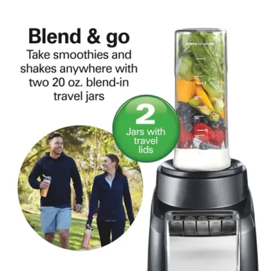 Hamilton Beach 3 in 1 Blend & Juice Glass 5-Speed Blender System Black 53524: Juicer, Smoothie Maker, Dishwasher Safe image {5}
