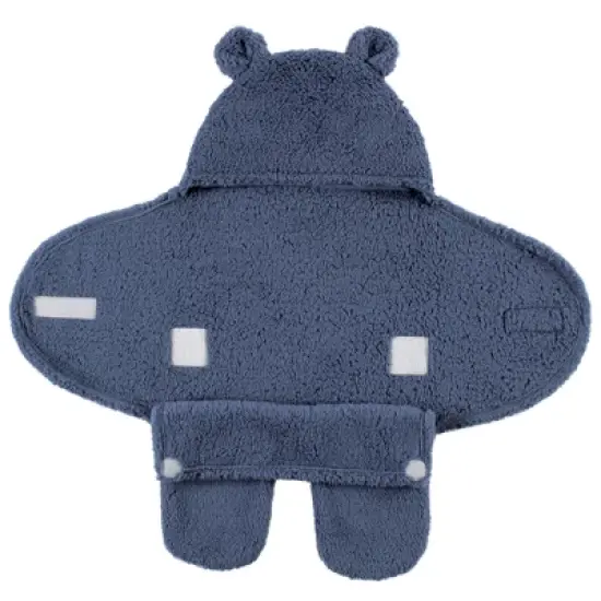 Hudson Baby Infant Boy Animal Faux Shearling Baby Outdoor Stroller Sack Wrap, Coronet Blue, One Size image {2}