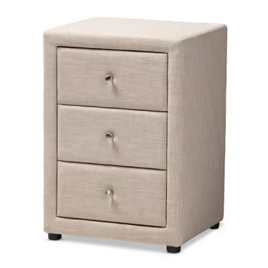 Tessa 3 Drawer Nightstand - Baxton Studio image {9}