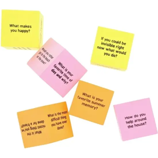 Juvale 6-Pack Conversation Starters Cubes, Kids Educational Activities, 3 Assorted Colors, 1.5 inches image {1}