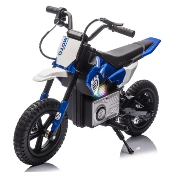 24V 200W Kids Ride On Motocross Motorcycle, Adjustable speed Electric Dirt Bike Toy with LED, Bluetooth, Music, Horn, Gift for Boys Girls image {13}