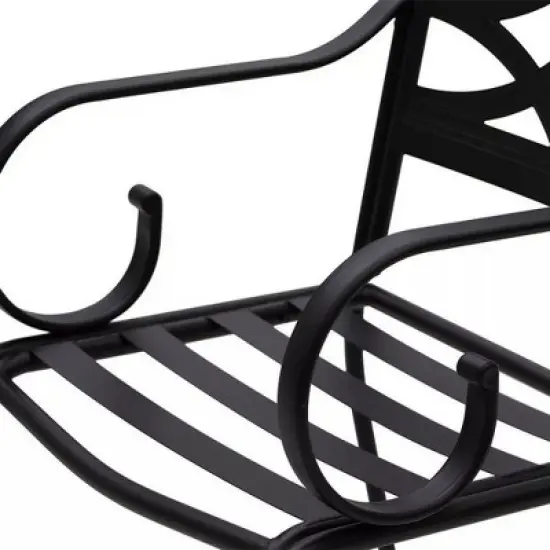 7pc Outdoor Dining Set with Chairs with Cushions & Large Metal Table with Umbrella Hole - Captiva Designs image {5}