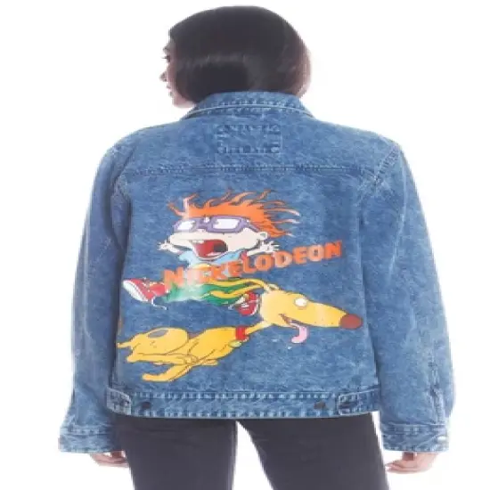 Members Only Women's Chuckie Nickelodeon Denim Oversized Jacket image {1}