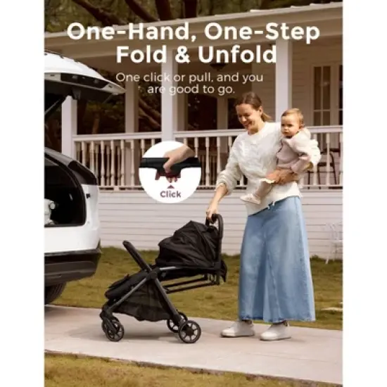 Momcozy ClickGo Lightweight Stroller - Black image {3}