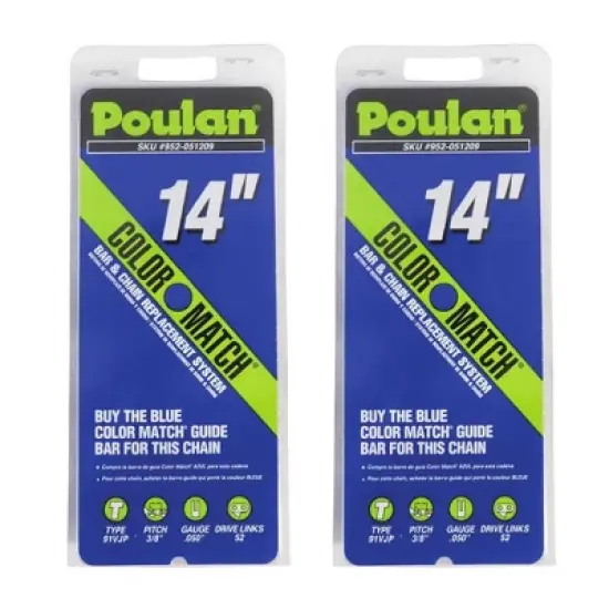 Poulan Chainsaw 2 Pack Cutting Chain 52DL - 581562101-2PK image {2}