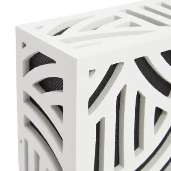 Okuna Outpost Wood Doorbell Chime Cover Box Only, Corinthian Style Pattern, White (8 x 6 x 3 In) image {2}