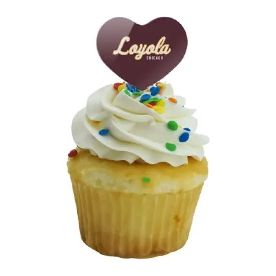 Loyola University Chicago Secondary Heart Love Cupcake Picks Toppers Decoration Set of 6 image {4}