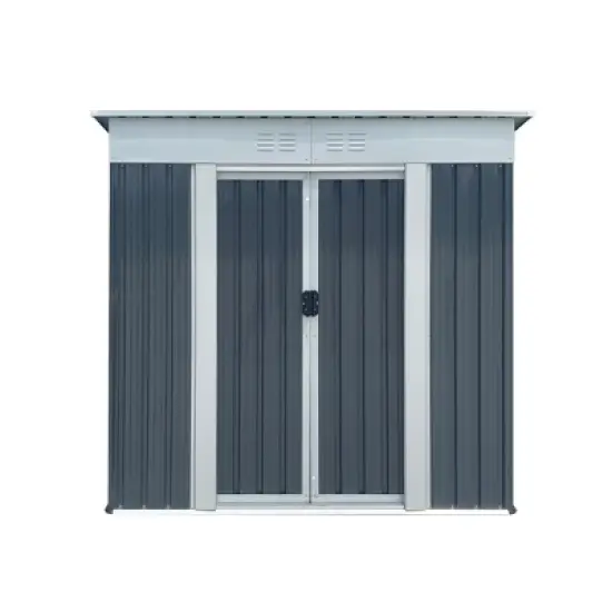HANPURE Outdoor Storage Sheds 6FTx4FT Pent Roof Grey image {6}