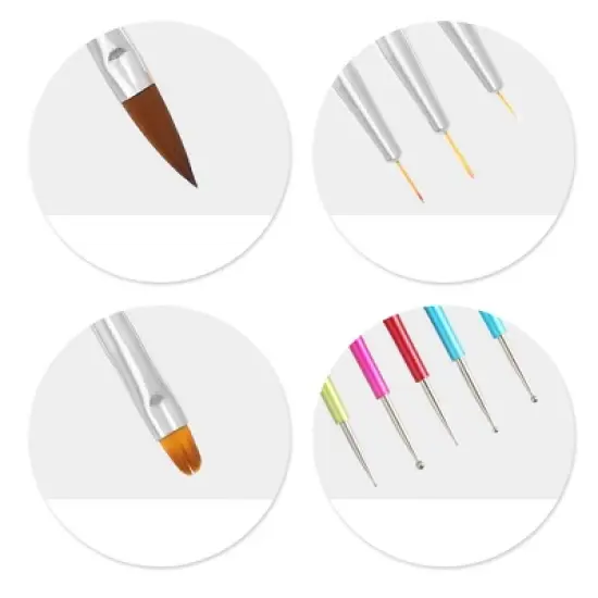 Unique Bargains Double Ended Nail Art Brushes 5 Pcs Multicolored image {4}