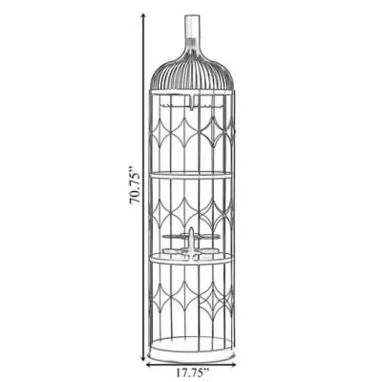 Vintiquewise Creative Bottle Shaped Black Wine Holder Rack Holder for Dining Room, Office, and Entryway image {3}