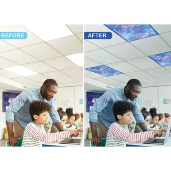 Teacher Created Resources&reg; Calming Covers Ceiling Light Filters, 2' x 4', Deep Space, Pack of 4 image {4}
