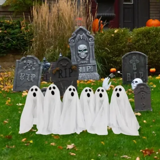Northlight LED Lighted Ghost Halloween Outdoor Pathway Markers - 30" - Set of 6 image {1}
