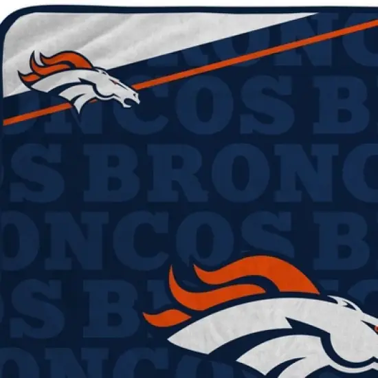 NFL Denver Broncos Diagonal Ghost Checker Double Sided Ultra Cozy Blanket image {1}