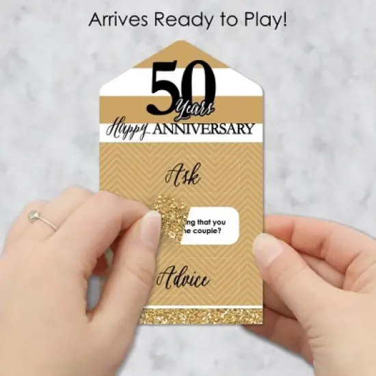 Big Dot of Happiness We Still Do - 50th Wedding Anniversary - Anniversary Party Game Pickle Cards - Advice Conversation Starters Pull Tabs - Set of 12 image {1}