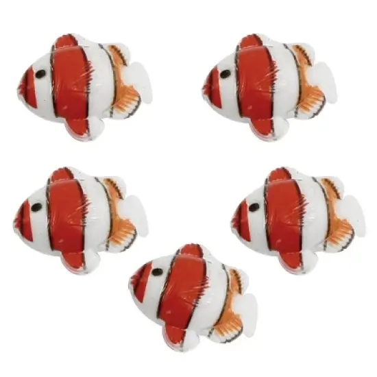 Unique Bargains Plastic Fish Shape Aquarium Ornament Red White 5 Pcs image {3}