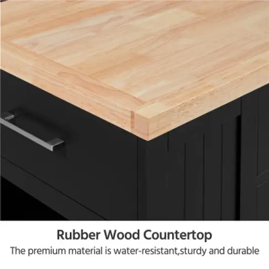 Yaheetech 36&Prime; H Wooden Kitchen Island Modern Storage Cabinet with Drawer image {5}