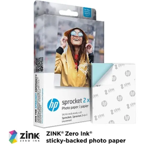 HP 2x3" Premium Zink Photo Paper (50 Pack) Accesory Kit with Photo Album, Case, Stickers, Markers image {1}