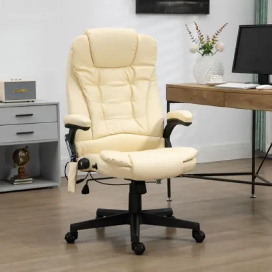 PAGED Executive Office Chair 6 Point Vibrating Massage Computer Chair with Reclining Backrest and Padded Armrests, Desk Chair for Office image {7}