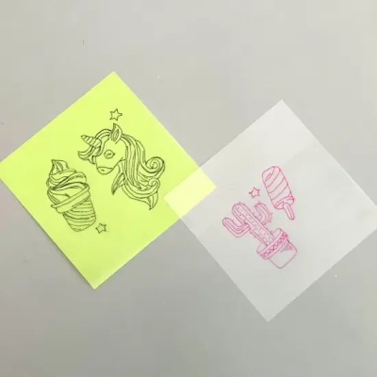 Wrapables Transparent Sticky Notes, Waterproof Self-Adhesive Memos for Home, School, Office (Set of 5), Multicolor image {6}