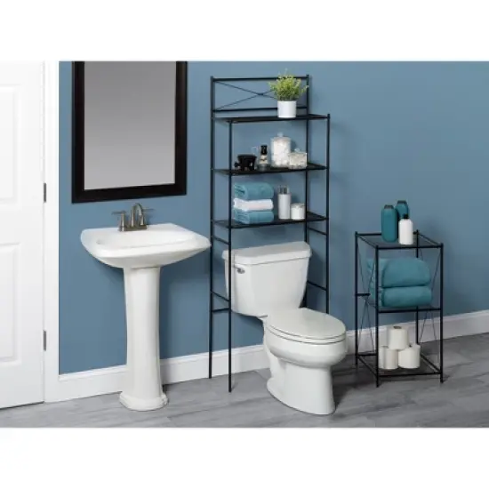 3 Shelf Floor Stand Matte Black - Zenna Home image {4}