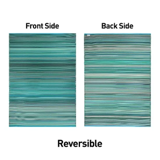 World Rug Gallery Contemporary Stripe Reversible Plastic Outdoor Rugs image {10}